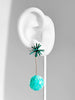 Sputnik Round Drop Earrings - Teal Swirl